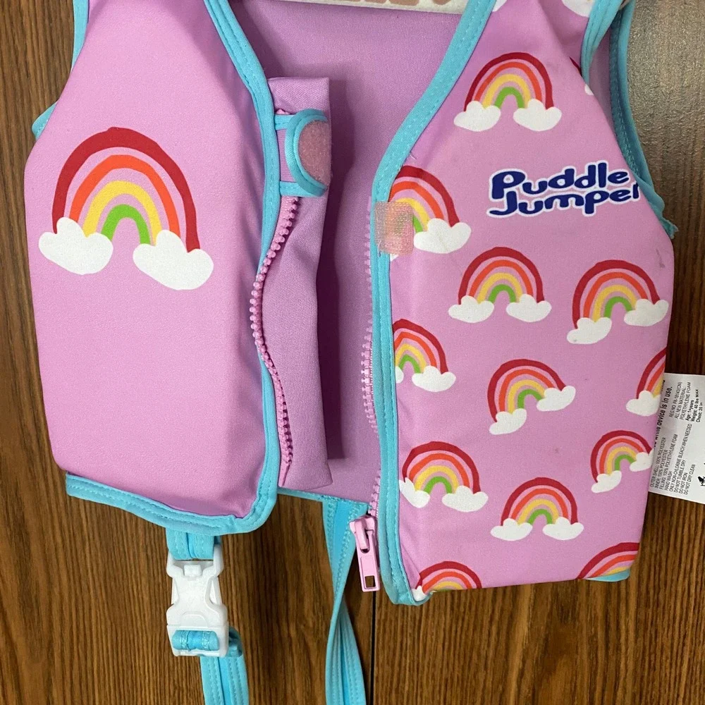 Bestway Puddle Jumper Swim Vest Kids 1+ Pink Rainbow Life Jacket 40lbs Max